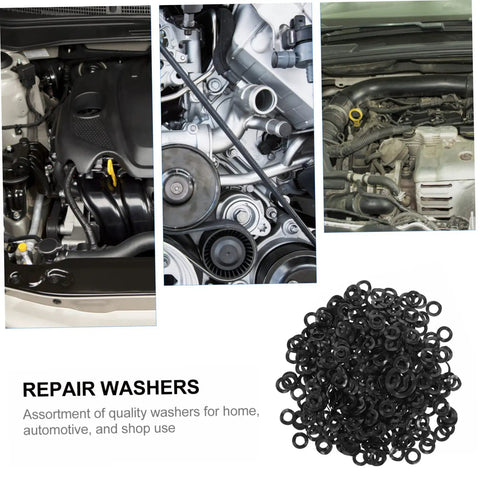 500 Pcs Wave Washer Assortment Kit for Home Auto and Shop, Heavy Duty Spring Washers That Evenly Distribute Load Across Bolts and Nuts, Durable Steel Gaskets, The Handy Workhorse for Mechanical Fixes, black washers for engine repair