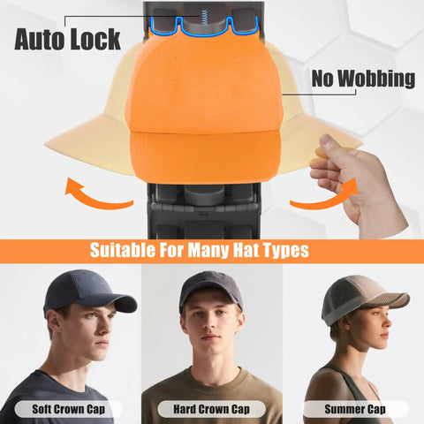 Next Level Wall Mounted Hat Racks For Baseball Caps And Snapbacks Featuring Clutch Spring Clip Grip To Stack Your Stash Securely On Cabinet Doors Or Closets Today In Matte Black