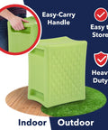 Built Tough 3 Level Work And Garden Seat With Flip Heights At 9, 12 And 15 Inches, One Piece Weatherproof Construction, green