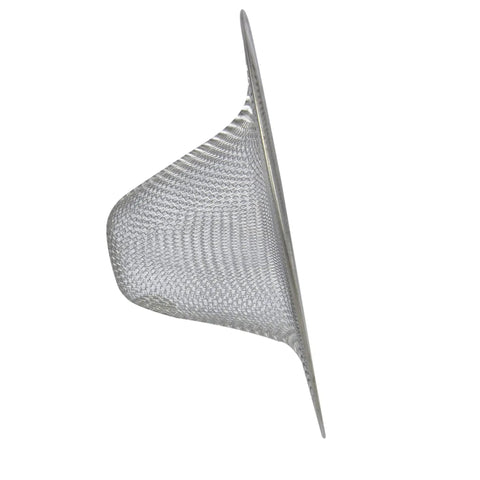 Side view of 2 Inch Mesh Bathroom Sink Strainer In Stainless Steel For Lavatory Drains Hair Catcher That Keeps Clogs Away Universal Fit