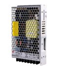 Heavy Duty 24V 150W Switching Power Supply Pushing A Solid 6.5 Amps Low Profile Chassis with metal casing and visible wiring.