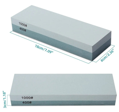 Dual Sided 400/1000 Grit Knife Sharpening Stone With Non Slip Rubber Base For Kitchen, Hunting, And Pocket Knives Or Blades