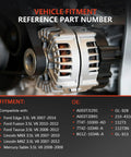 Close-up of Alternator 11273 11273N For Ford Edge 2007 2014 Fusion 2010 2012 Taurus 2008 2009 V6 3.5L Replacement Part