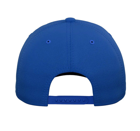 Back view of Retro Gravel Cycling Hat With Adjustable Fit Five Panel Structure Royal Blue Baseball Cap for adjustments