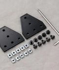 Six Pack 2020 Corner Bracket Connectors For 6mm Aluminum Extrusion, 5 Hole T Shape Joint Plates with screws, nuts, wrench, black