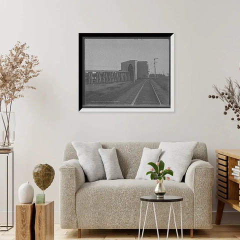 Old School Vintage Coaling Station And Water Tank At Mazonia Illinois Wall Art Print 17x22 For Office Decor Classic Period Photo