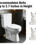 Premium Ceramic Toilet Bolt Covers With A Super Cute Cat Design To Crush Rust And Dampness While Keeping Your Bathroom Hardware Vibing Immaculately All Season Long, fitting bolts up to 2.7 inches.