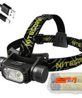 Rechargeable Focusable Headlamp With Red Light Switch Between 1800 Lumen Spotlight And 1400 Lumen Flood Peak 2000 Lumen Output