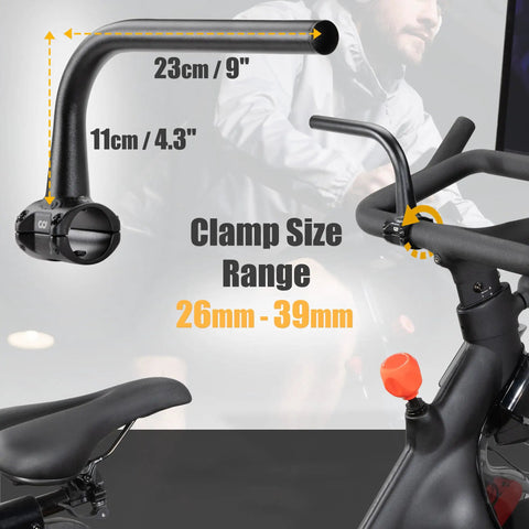 Handlebar Extenders For Indoor Exercise Bikes, Adjustable And Comfortable Grip Set With Included Shims, Fits Most Bike Bars