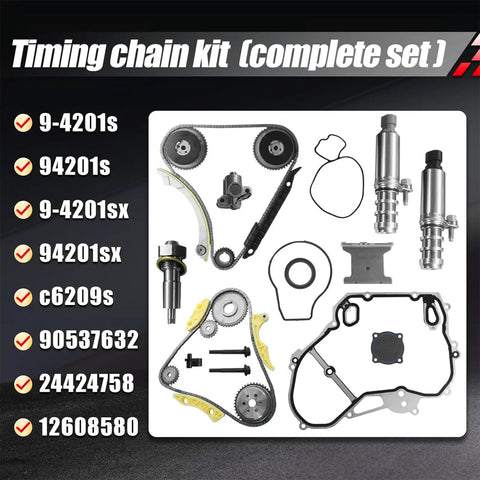 Chevy Engine Timing Chain Kit For 2.2L 2.4L Ecotec With Guide Rail Set Fits 2009-2017 Equinox Malibu Captiva HHR Cobalt