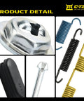 Top Notch Rear Parking Brake Hardware Kit For Toyota Camry 4Runner Pickup T100 Tacoma Tundra Fits Models From 87 Through 2011 Replaces 18K655 And WK3016 With Smooth Operation. metal parking brake springs and hardware kit for Toyota rear brakes