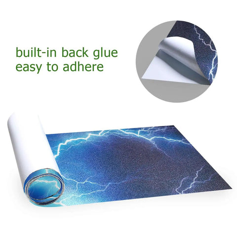 Electric Blue Lightning Skateboard Grip Tape For Longboards Anti Slip Wear Resistant Peel And Stick 44 Inch By 10 Inch Sheets illustration