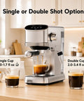 Knock Out Barista Level Shots With This 20 Bar Semi Automatic Espresso Machine featuring stainless steel build brewing espresso.