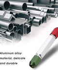 Rugged Double End Aluminum Alloy Pin Gage Handle For Go No Go Gauges, Handy Headspace Dimensional Gauge Holder, Plug Gauge Clamp, Range Block Accessories, 3 To 4mm Size, Built Tough And Easy To Use. aluminum alloy handle with red and green ends