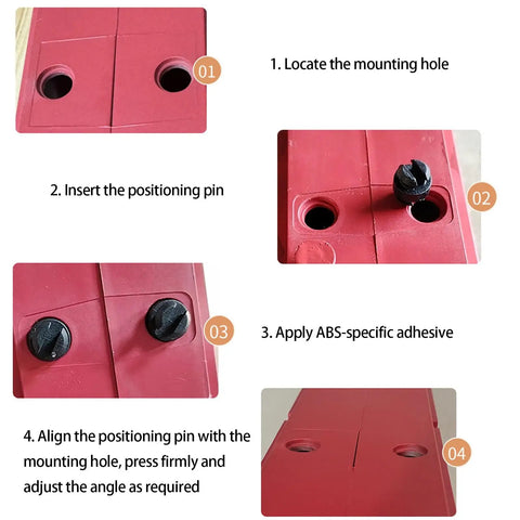Lightweight Hollow Wall Panel Set 2 Pack 20x60 cm White Partition Blocks With Mounting Kit For Art Backgrounds Room Dividers And Home Decor Durable ABS Panels For Easy DIY Installation And Clean Modern Look. Red ABS panel mounting steps with holes and pins