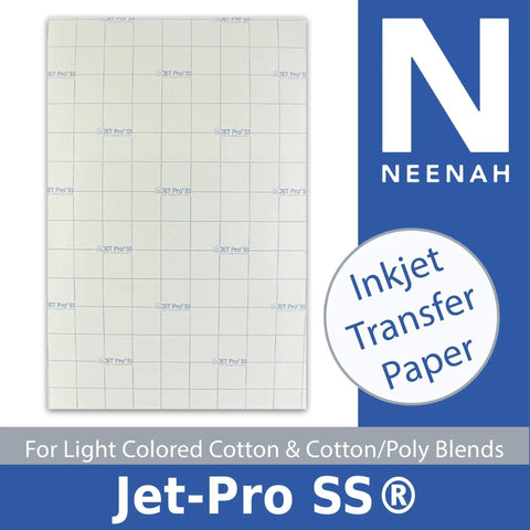 Jet Pro Soft Stretch Heat Transfer Paper For Inkjet Printers White 8.5 By 11 Inches 100 Sheets packaging display
