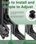 36 Piece 2020 Series Aluminum Extrusion Connector Kit With Black 2028 Corner Bracket 74 M5 T Nuts And Screws Washers And Allen Wrench Heavy Duty Pro Grade Build For 20S Aluminum Rail Systems installed on 2020 aluminum profile