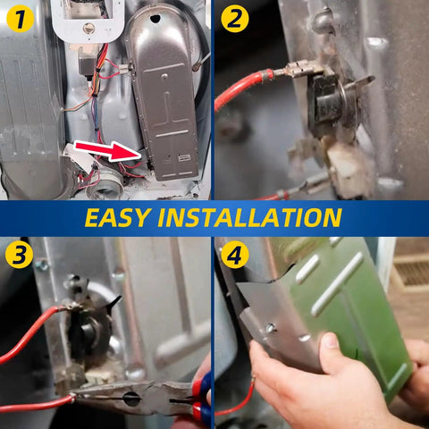 Dryer Heating Element Replacement Kit With Thermal Fuse, Cutoff, And Thermostats For Whirlpool Maytag Centennial Kenmore installation view