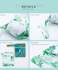 Two Pack Waterproof Wet Bags With Two Zippered Pockets Reusable Travel Beach Pool Diaper Organizer 11.5 x 14 inches green leaf