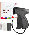 Portable Handheld Stitch Gun For Quick Hemming And Emergency Garment Repairs Includes black fasteners and heavy-duty needles.
