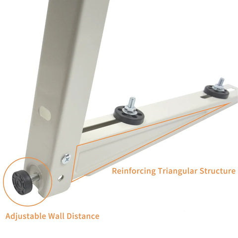Universal Outdoor Wall Mount Bracket for Ductless Mini Split Air Conditioner Heat Pump Systems with reinforcing triangular structure