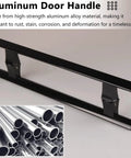 Sliding Door Pull Handles For Exterior Glass Doors Aluminum Black Double Sided Gate Grab Bars Easy To Install