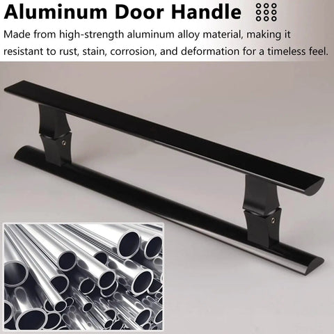 Sliding Door Pull Handles For Exterior Glass Doors Aluminum Black Double Sided Gate Grab Bars Easy To Install