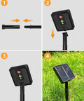 Solar panel assembly for Lit Solar Rope Lights 120LED 46FT Outdoor String Lights Waterproof With 8 Modes