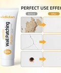 Two Pack Drywall Repair Kit for Fast Wall Fixes White Spackle Putty Paste 240g Each with before and after wall repair effects.