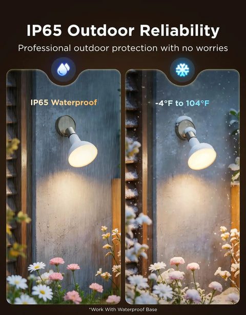 Smart Par38 Led Flood Light Bulbs 2 Pack, Slick Ip65 Waterproof Outdoor Garden Spotlight, 1300 Lumen Heavy Hitting Brightness For Yard Projects And Patio Vibes