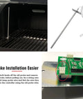 RTD Temperature Probe Replacement For Pellet Grills - Internal BBQ Thermometer Sensor For Wood Pellet Smokers Compatible With Woodwind DLX Series Replaces Part PG24-44 in grill and circuit board setup details