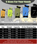 Sizes of Ultralight Compression Sack For Sleeping Bags 11L 18L 30L 45L, Water Resistant And Space Saving Stuff Sack chart