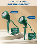Two versions of Outdoor LED Spotlight Yard Ready With Three Color Lenses Red Yellow Green, 500LM Waterproof, on display.