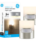 Motion Sensor Night Light Plug In 40 Lumens Soft White LED Nightlight UL Certified Energy Efficient 2 Pack Silver Model 46633