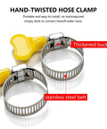 Close-up of 6Pcs Adjustable Hose Clamps Set Stainless Steel Worm Gear Clamps 10 38mm With Yellow Thumb Screw