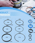 Universal Fit 4.0 Inch Bore By 1.75 Inch Rod Hydraulic Log Splitter Cylinder Rebuild Seal Kit 11 Piece diagram