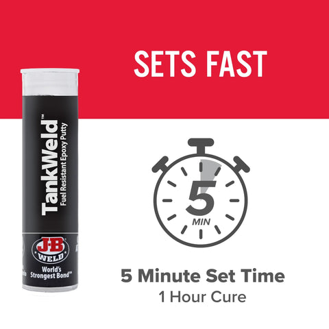 TankWeld gas tank repair epoxy putty, 1 oz, dark grey; J-B Weld