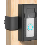 No-Drill Anti-Theft Doorbell Mount For Video Doorbells, Adjustable Bracket Fits 1st-4th Gen And 2020 2nd Gen, mounted on door.