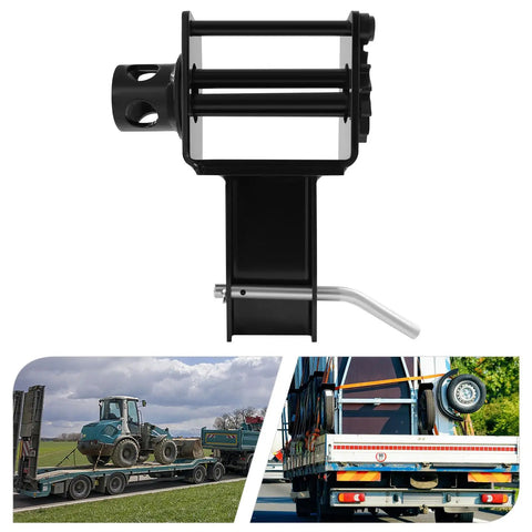 Heavy Duty Trailer Stake Pocket Winch For Cargo Securing, 2-Hole Black Ratchet, ideal for securing loads on flatbed trailers
