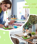 Magnetic Goose Key Holder With Wooden Base And Writable Sign Cute Resin Goose Statue Desk Deco 11 Piece Set With Chalk And Printing Boards