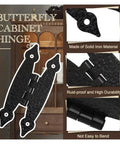 Heavy Duty 20 Pack 3 Point 5 Inch Black Antique H Hinges For Cabinets And Doors Flat Flush Mount Cold Rolled Steel 270 Degree Swing
