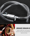 Brake Bleeder Hose Kit With One Way Valve And Clamps For Cars And Motorcycles, showing transparent hose and valve components.