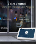 Voice control interface for Solar Powered Outdoor String Lights 27ft RGB Color Changing, Dimmable Edison Bulbs, WiFi and Alexa compatibility.