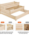 Three Tier Raised Garden Bed With 47 Inch Square Footprint And 22 Inch Height Wooden Planter For Backyard Or Patio Outdoor Elevated