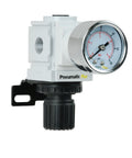 Tiny But Mighty Miniature Air Pressure Regulator With Gauge And Bracket, One Quarter Inch NPT Port, Low Pressure From 3 To 60 PSI
