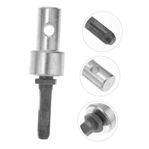Drill Bit Adapter For Rotary Hammer Universal Earth Auger Converter Chuck in durable steel with close-up details of design.