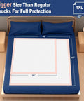 Heavy Duty Adult Incontinence Bed Pads 40 By 40 Disposable Chucks With Super Absorbent Core And Leakproof Waterproof Backing 80 Count shown on bed.