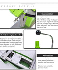 Smooth Operator Manual Bag Clipper Sealer Stapler With Two Thousand U Shaped Staples For Retail Store Bins And Grocery Sacks Bags It Tight And Cuts Messy Ends, showing sharp cutter and solid steel handle details.