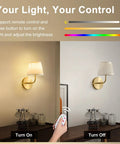 Top Tier Battery Operated Wall Sconces With Wrinkle Free Fabric Shade And Handy Remote Control For Chill Ambient Bedroom Lighting Modern Room Upgrade Set, showing remote control operation.
