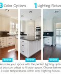 Kitchen with 7 Inch LED Flush Mount Ceiling Light Fixture, three color options 3000K, 4000K, 5000K, black trim.